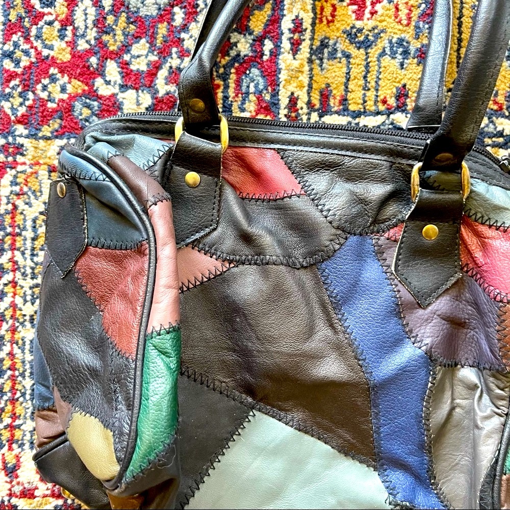 🌈 Stylish Vintage Leather patchwork purse